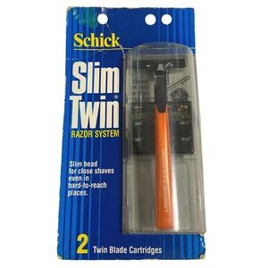 Vtg 80s 90s Schick Slim Twin Razor System Oregon State University Orange‎ Handle